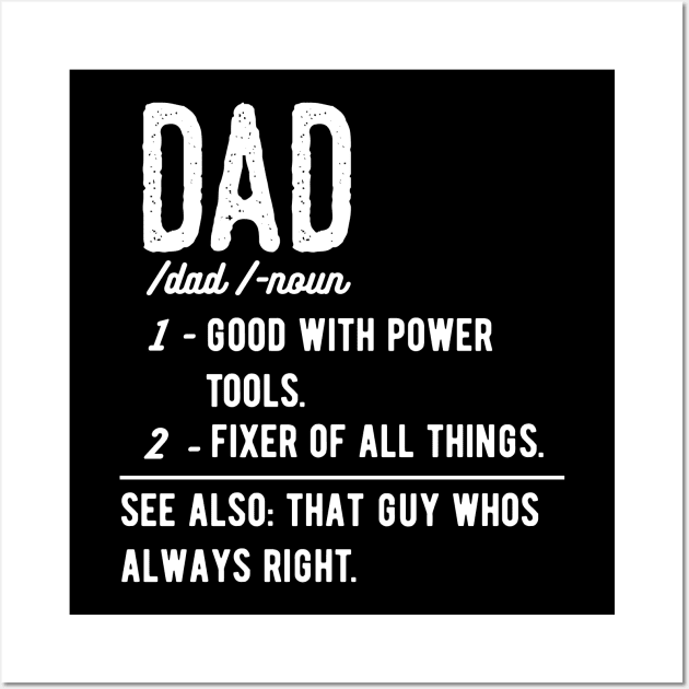 Dad Definition fathers day gift funny Wall Art by Gaming champion